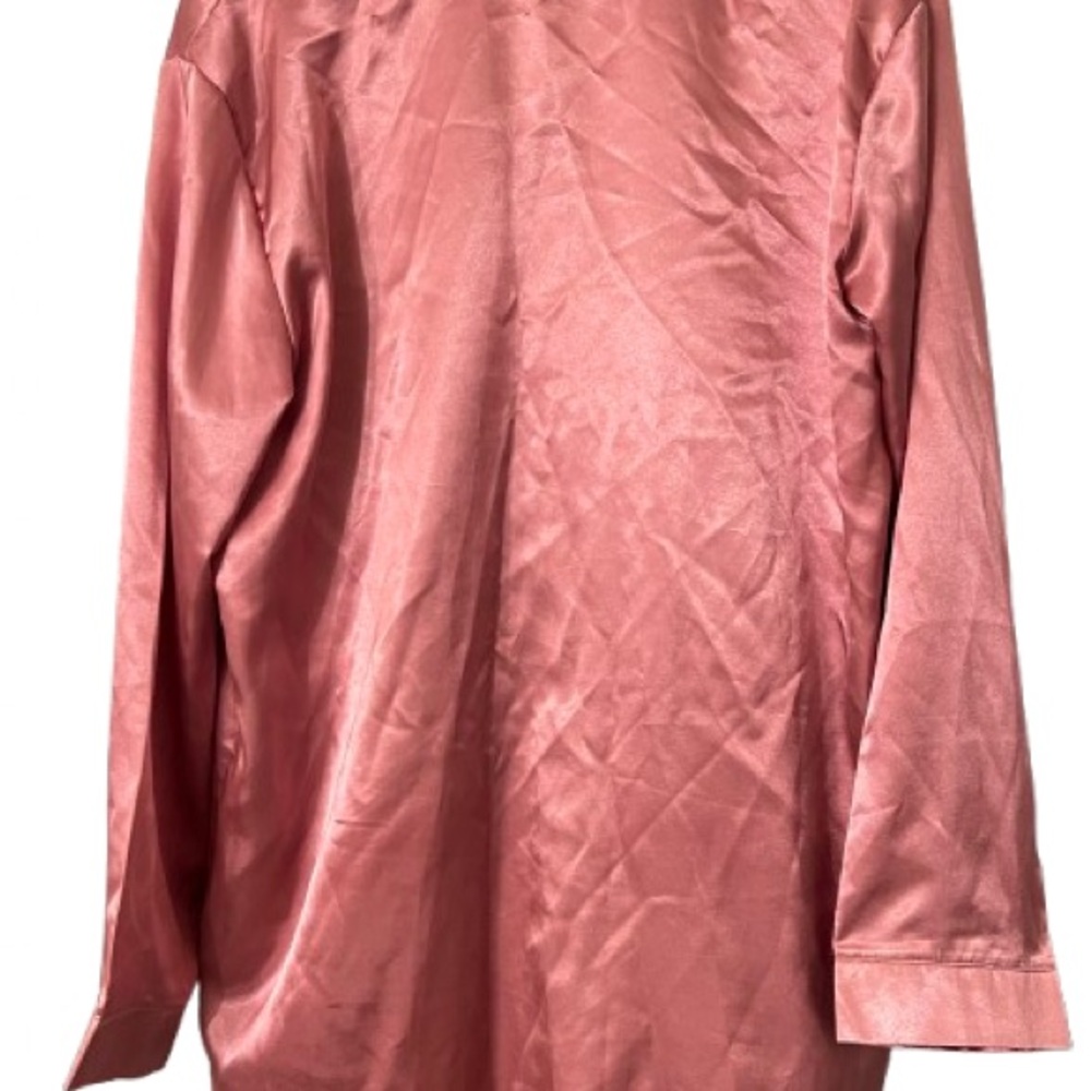 Fashion Nova Women’s Mauve Pink Button-Up Satin Sleep Shirt | Size: XL - Picture 5 of 7